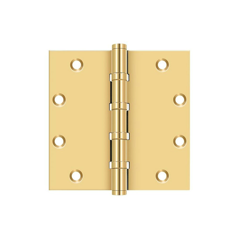 Deltana CSB55BB Square Door Hinge, PVD Polished Brass, 5" x 5"