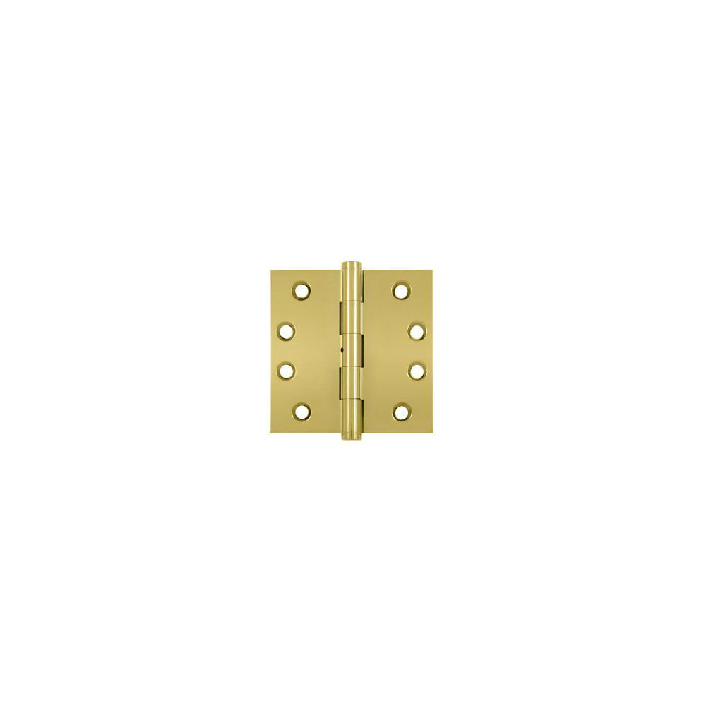 Deltana CSB44N Square Door Hinge, PVD Polished Brass, 4" x 4"