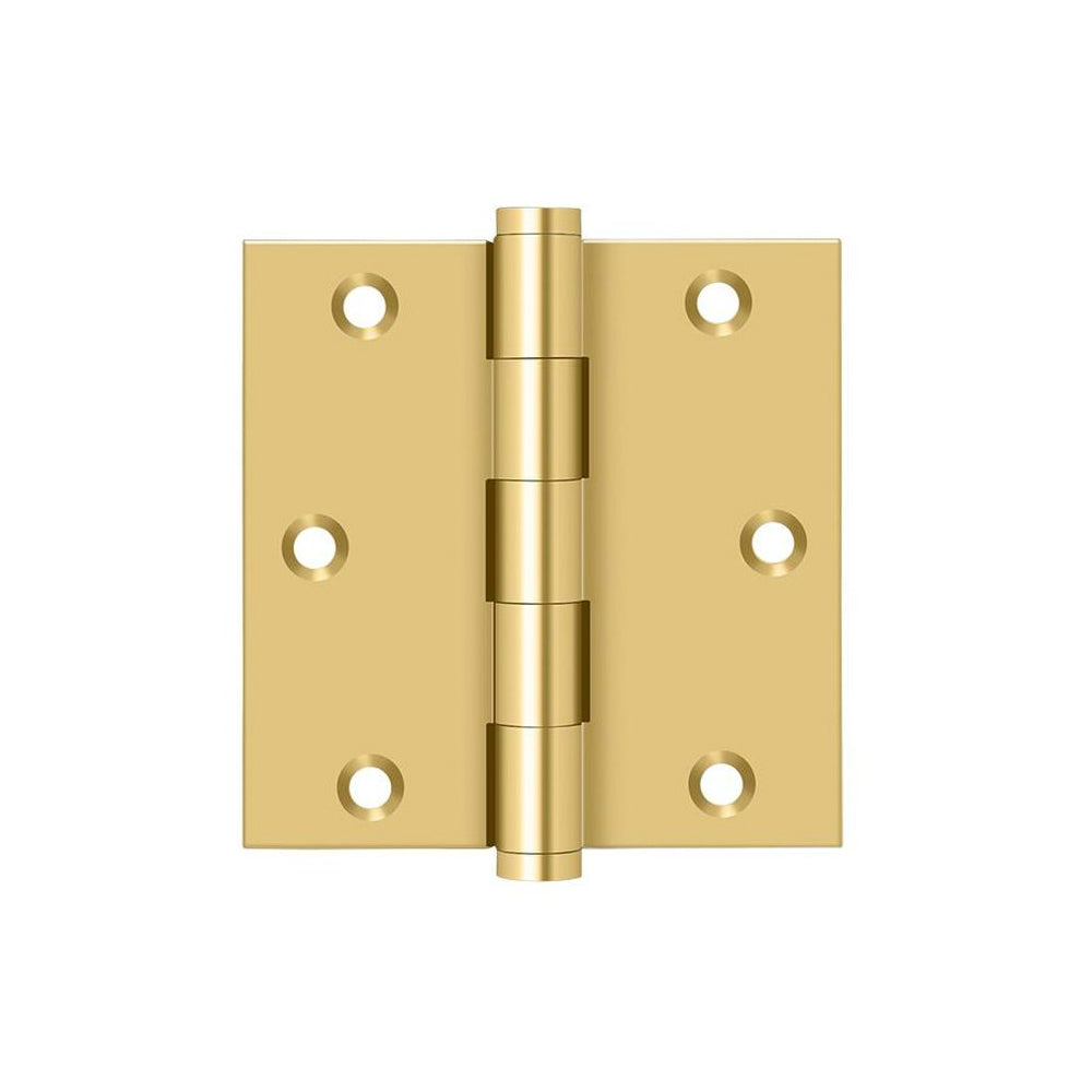Deltana CSB35-R Residential Square Door Hinge, PVD Polished Brass, 3-1/2" x 3-1/2"