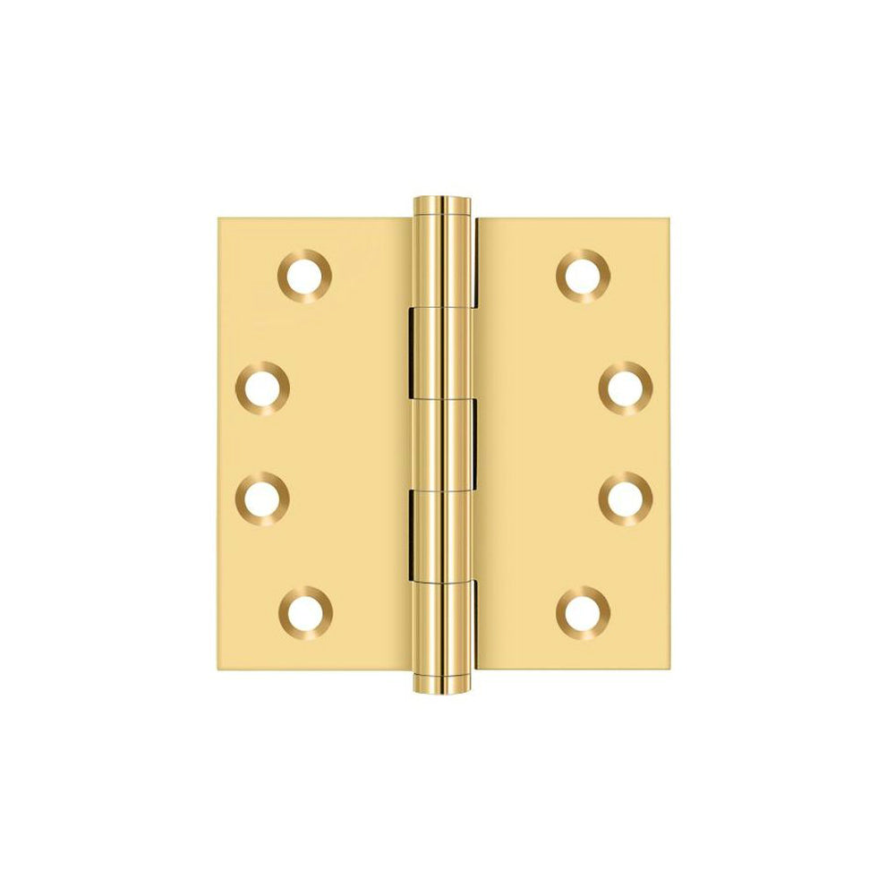 Deltana CSB44 Square Door Hinge, PVD Polished Brass, 4" x 4"
