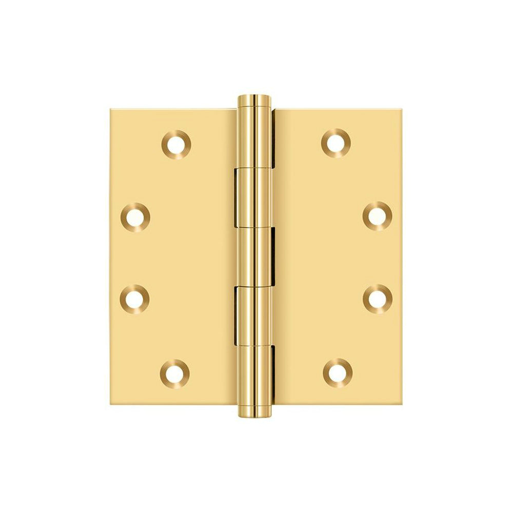 Deltana CSB45 Square Door Hinge, PVD Polished Brass, 4-1/2" x 4-1/2"