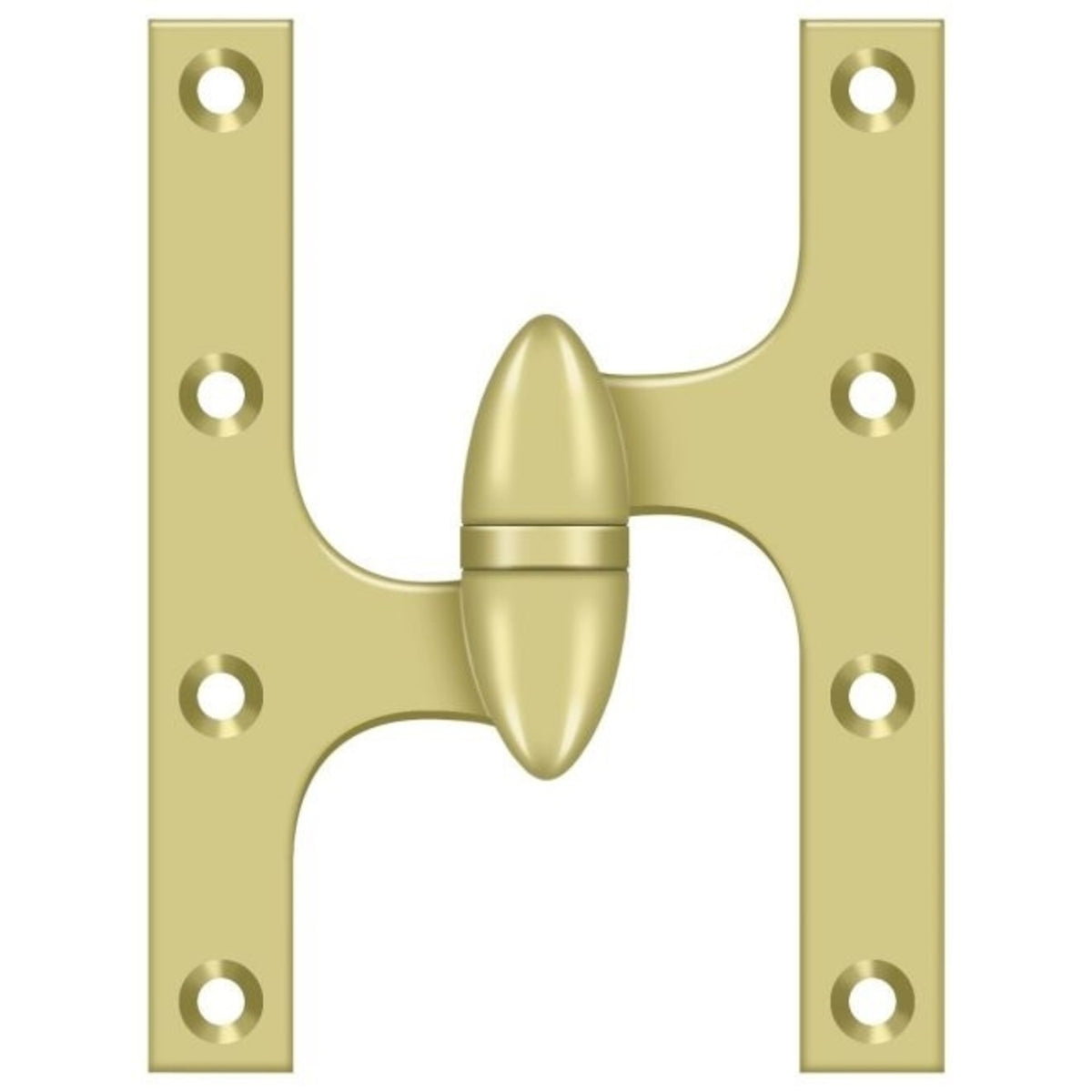 Deltana OK6045B3-L Door Hinge, Bright Brass, 6" x 4-1/2"