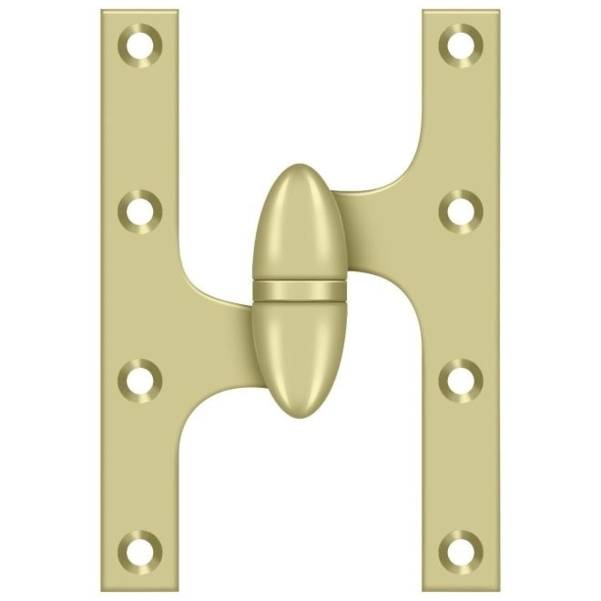 Deltana OK6040B3UNL-L Door Hinge, Unlacquered Bright Brass, 6" x 4"