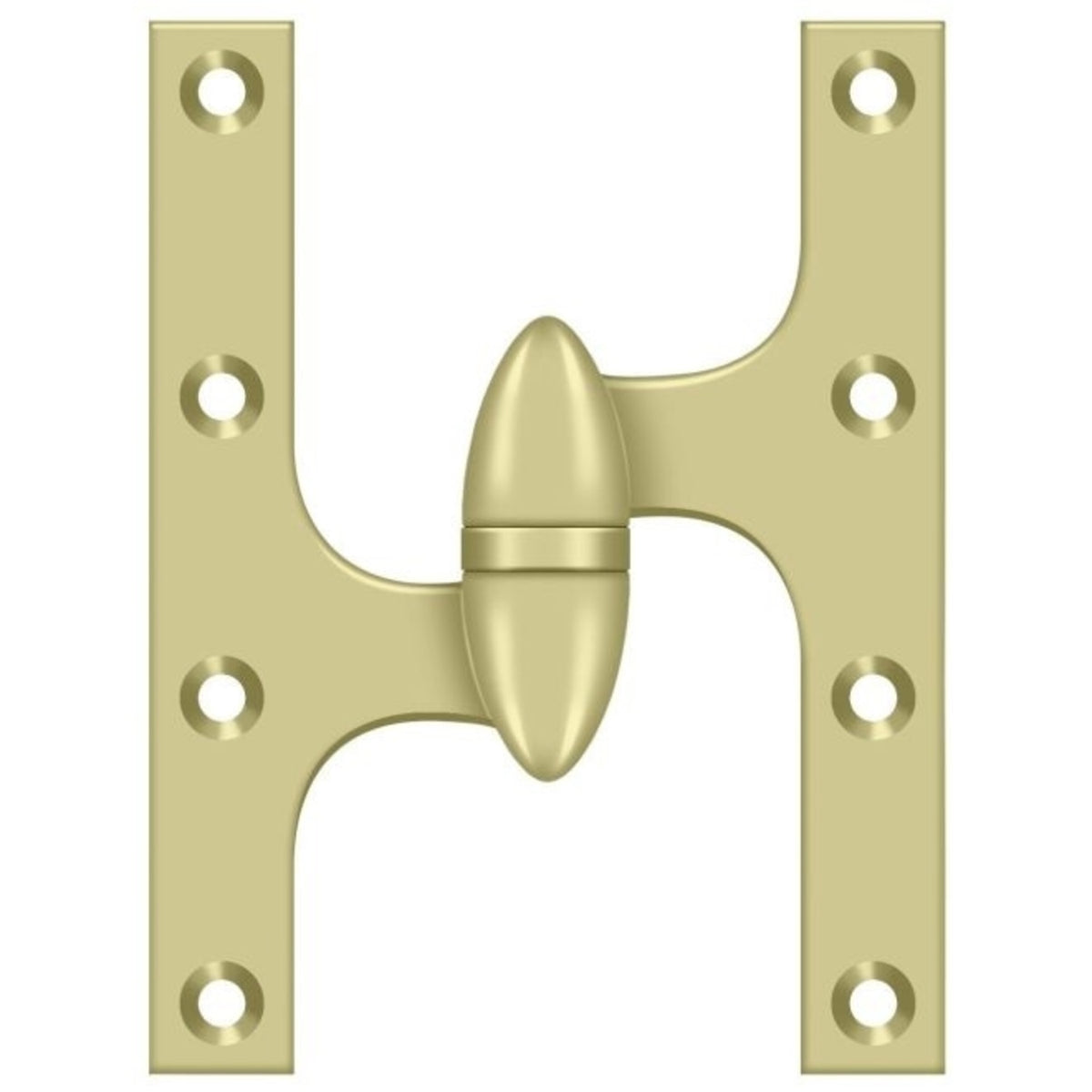Deltana OK6045B3UNL-L Door Hinge, Unlacquered Bright Brass, 6" x 4-1/2"