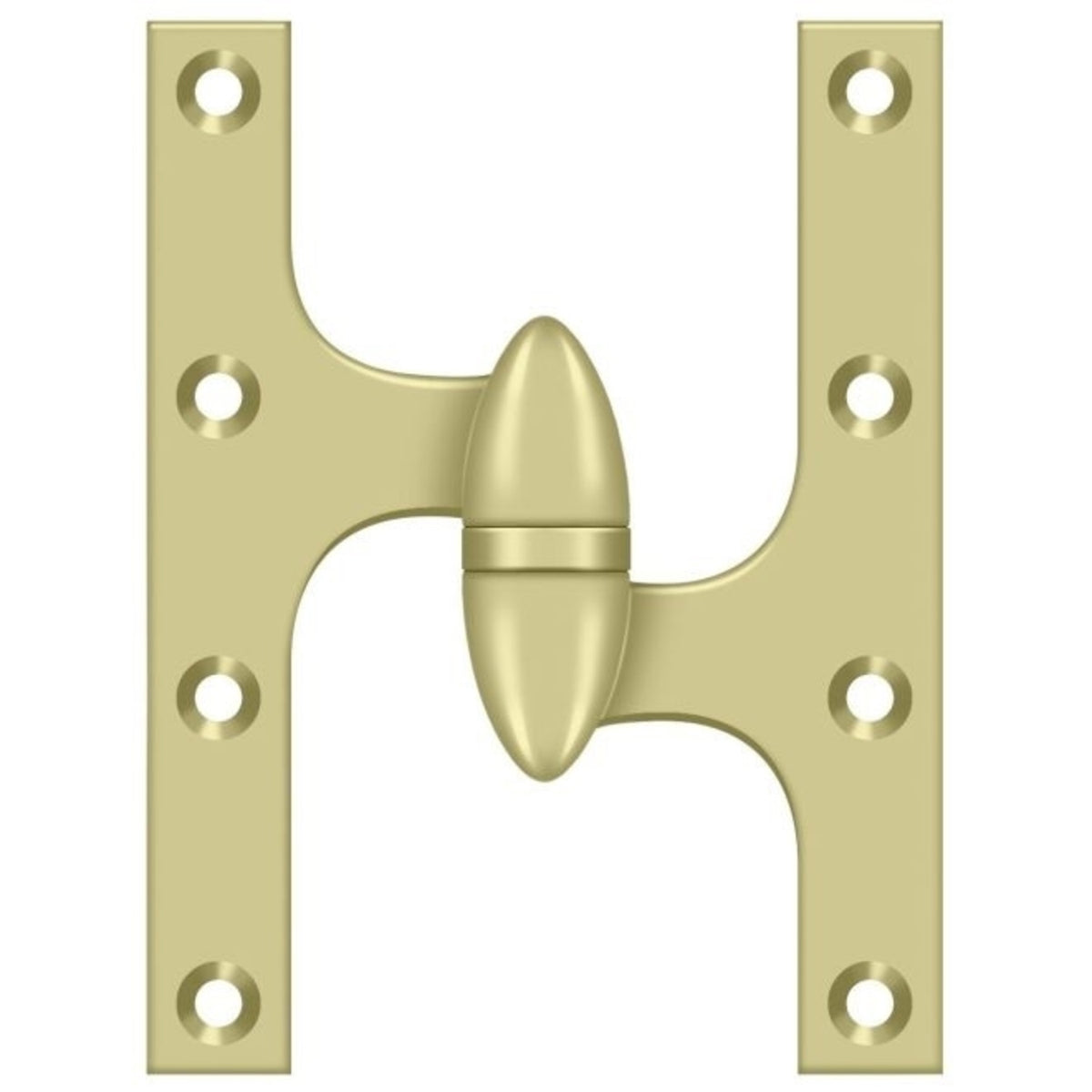Deltana OK6045B3UNL-R Door Hinge, Unlacquered Bright Brass, 6" x 4-1/2"