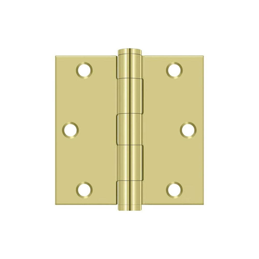 Deltana S35HD3 Square Door Hinge, Polished Brass, 3-1/2" x 3-1/2"