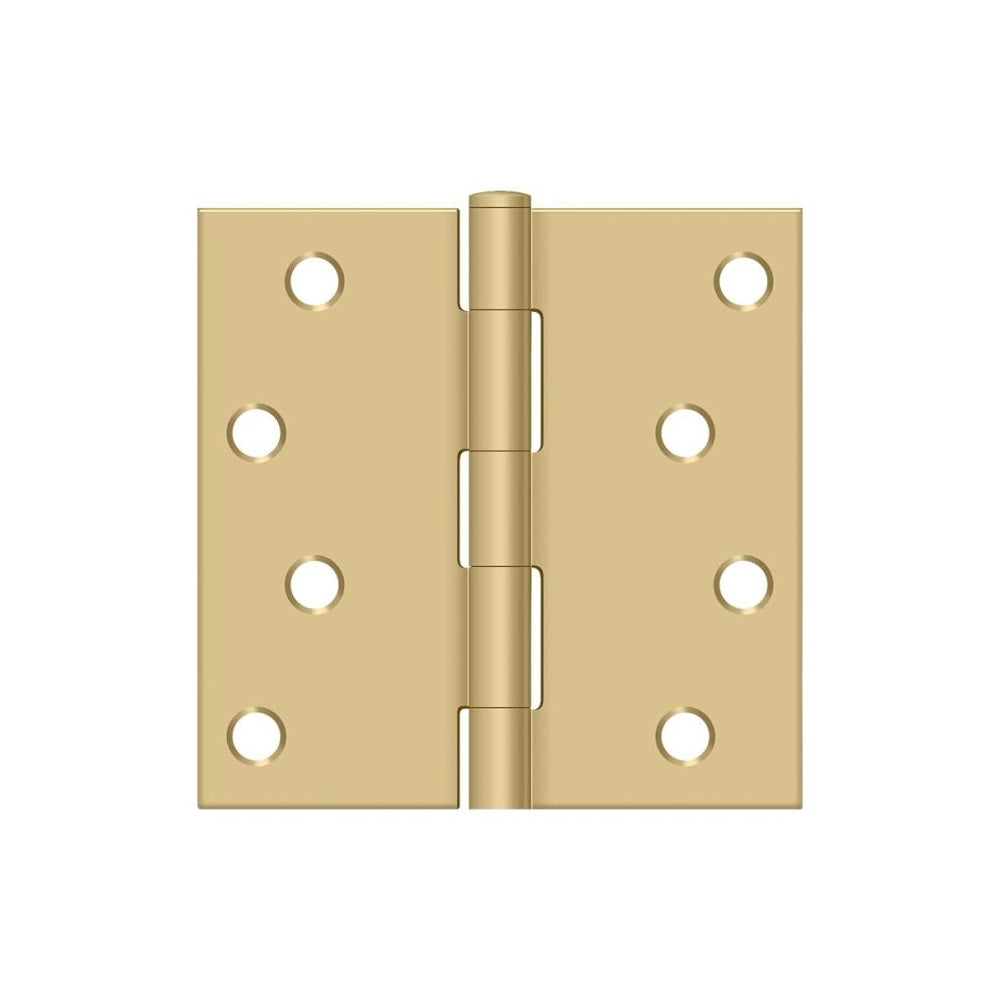 Deltana S44U4-R Square Door Hinge, Brushed Brass, 4" x 4"