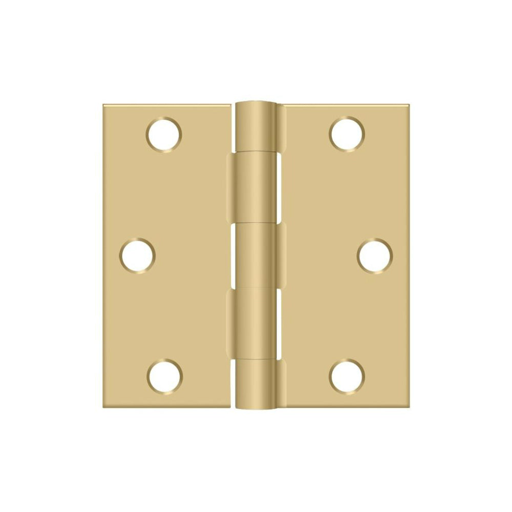 Deltana S33U4-R Square Door Hinge, Brushed Brass, 3" x 3"