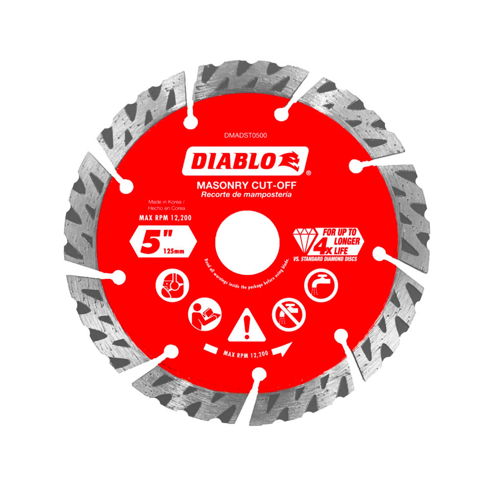 Diablo DMADST0500 Diamond Segmented Turbo Cut-Off Discs for Masonry, 5 in