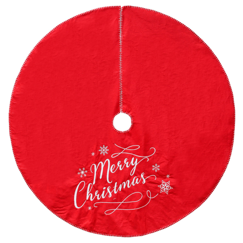 Dyno 2487303-1AC Merry Christmas Tree Skirt, Red — LIfe and Home