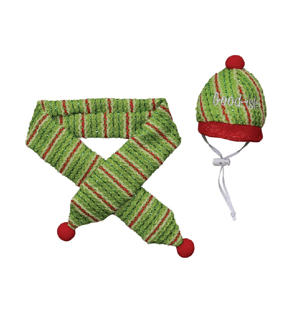 Dyno 3004180-1SM Christmas Holiday Scarf & Hat Pet Costume, Polyester