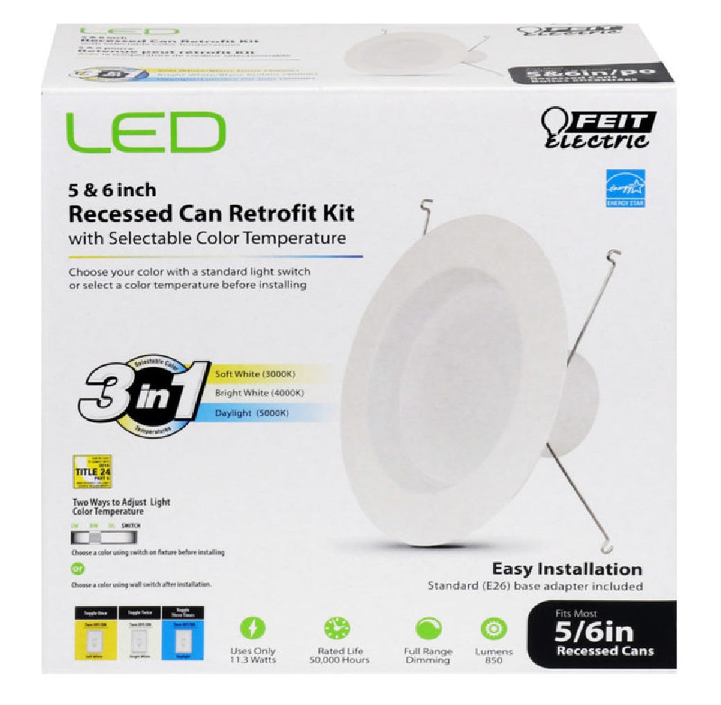 FEIT Electric LEDR56/4WYCA Recessed Can LED Retrofit Kit, 11.3 W