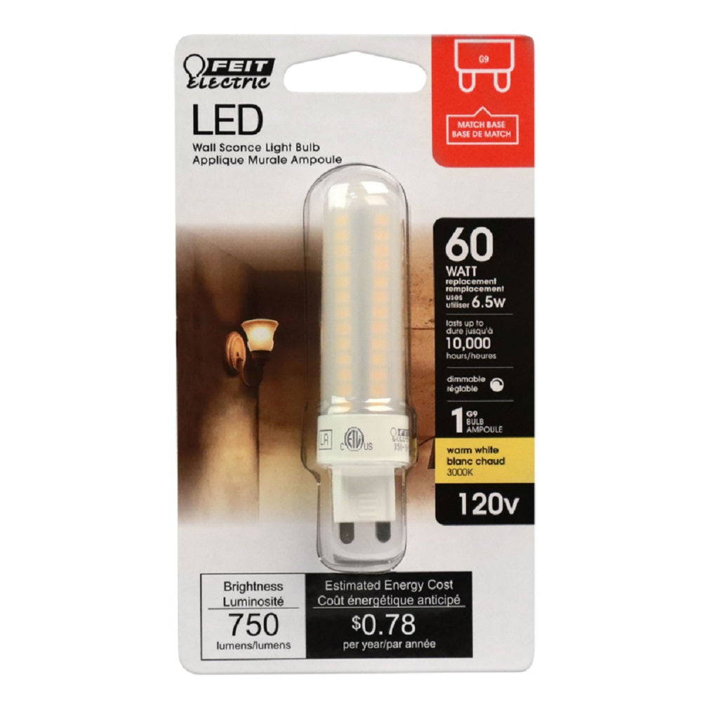 Feit Electric BP75MC/830/LED Tubular LED Bulb, Warm White