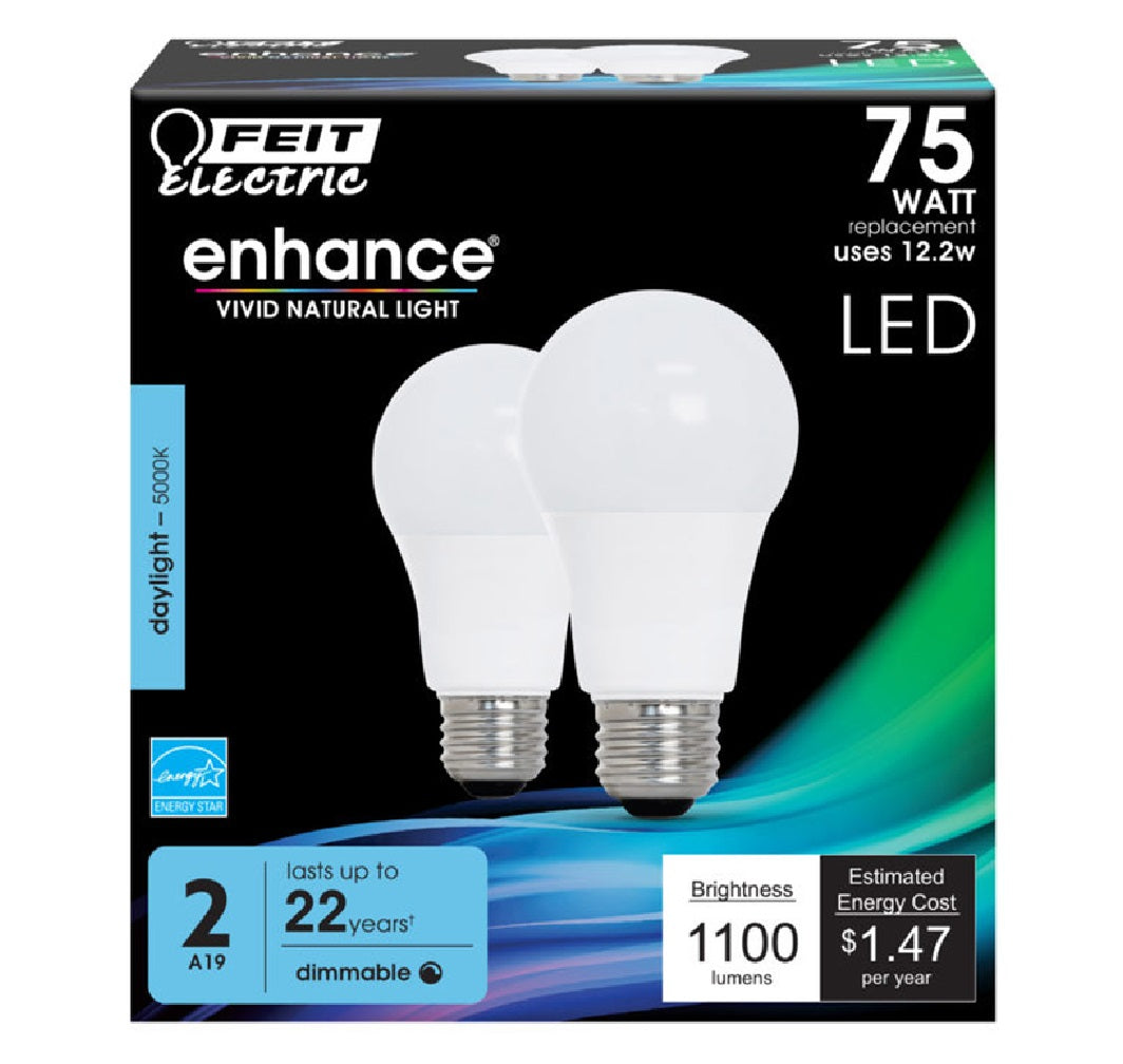 Feit Electric OM75DM/950CA/2 Enhance Dimmable LED Light Bulb, 12.2 W
