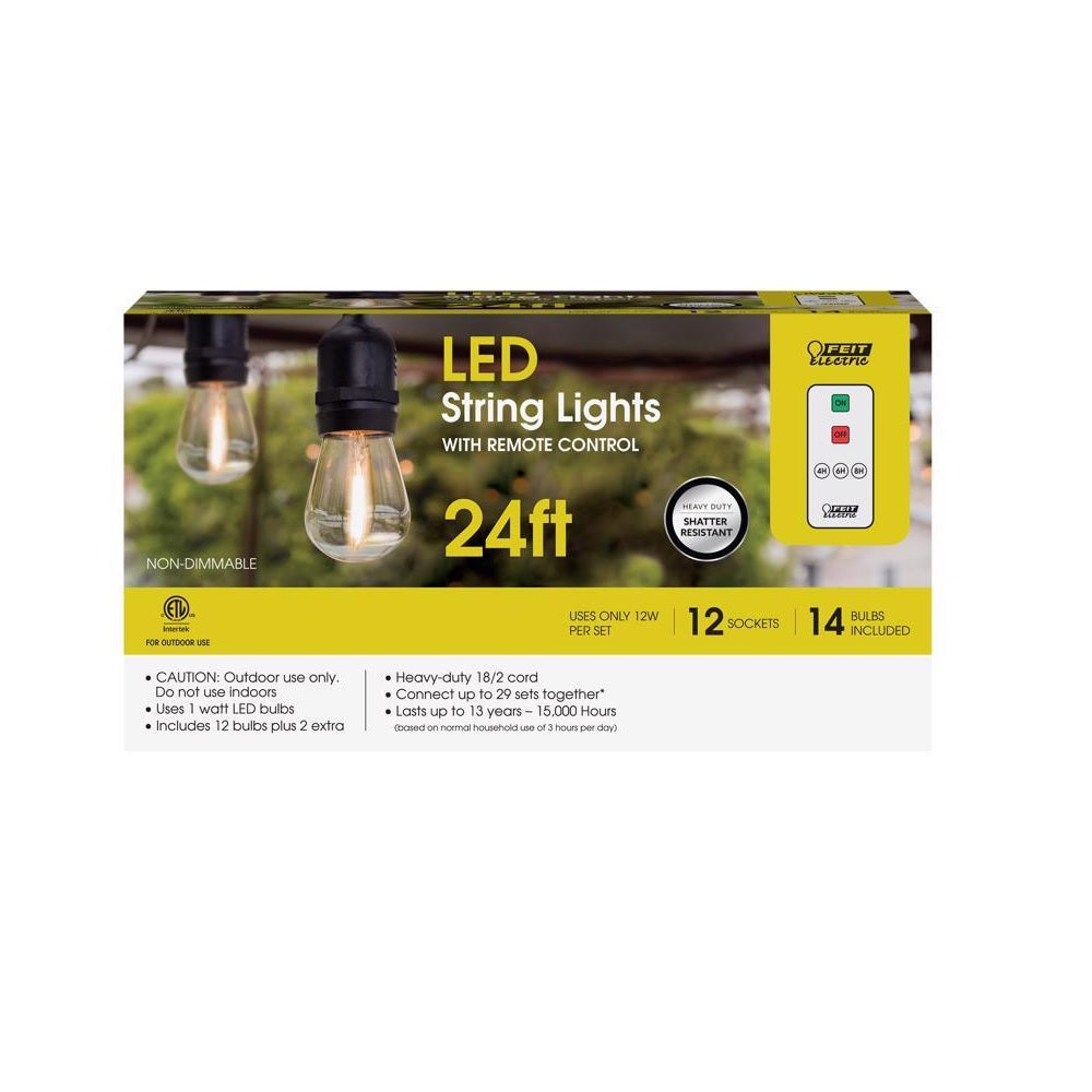 Feit Electric SL24-12/FIL/REM LED String Lights, 120 Volt