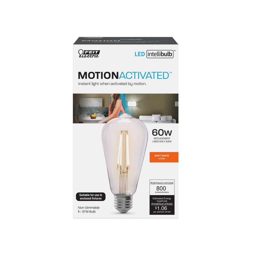 Feit Electric ST19C927CAMFILD ST19 LED Motion Activated Bulb, 8.8 Watts, 120 Volt