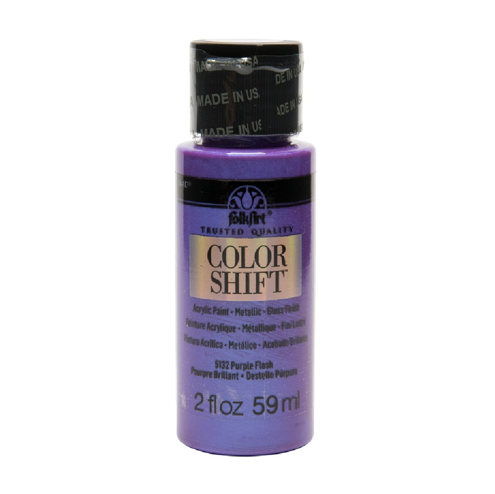 Folkart 5132 Color Shift Metallic Acrylic Hobby Paint, Purple Flash, 2 Oz