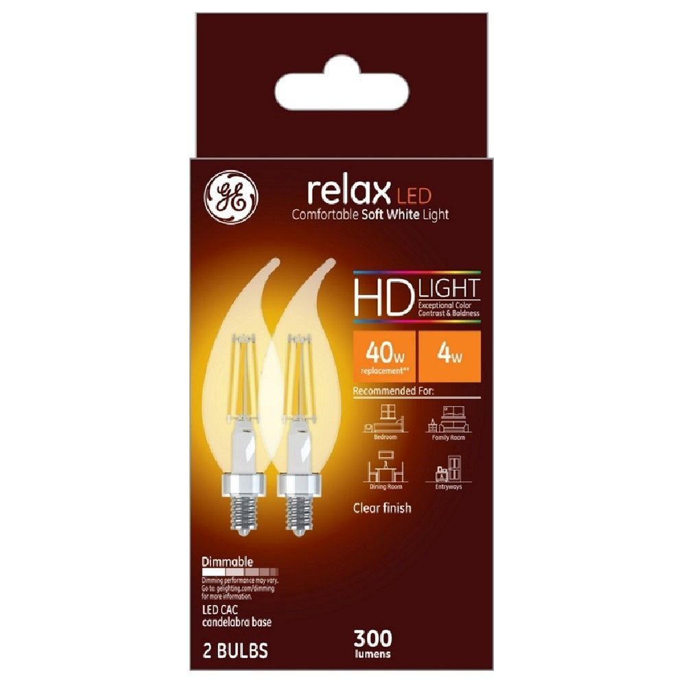 GE Lighting 31384 Relax CAC E12 LED Bulb, Clear, Soft White
