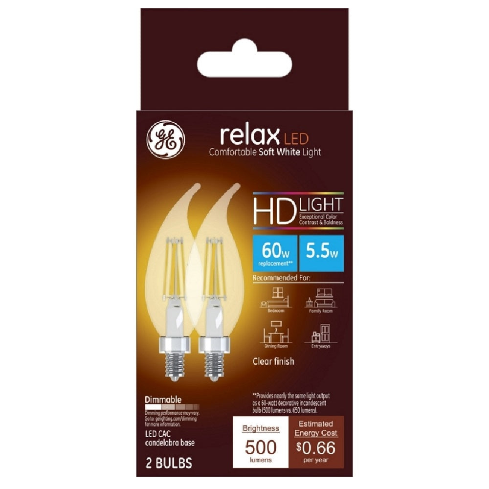 GE 31440 Relax CAC E12 LED Bulb, Clear, Soft White