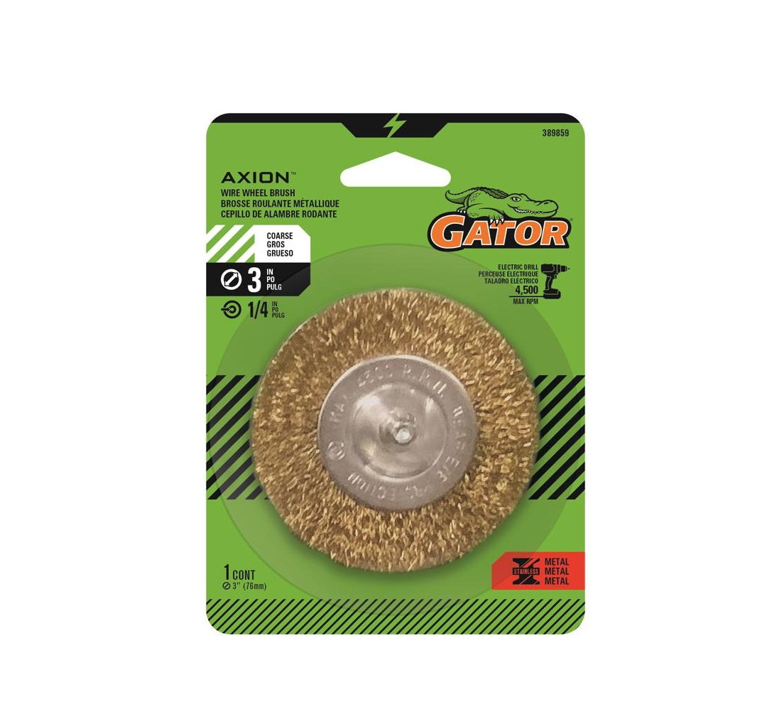 Gator 389859 Coarse Crimped Wire Wheel Brush, Brass Coated Steel