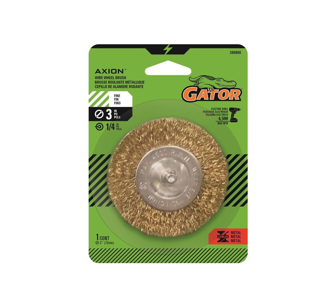 Gator 389860 Fine Crimped Wire Wheel Brush, Brass Coated Steel