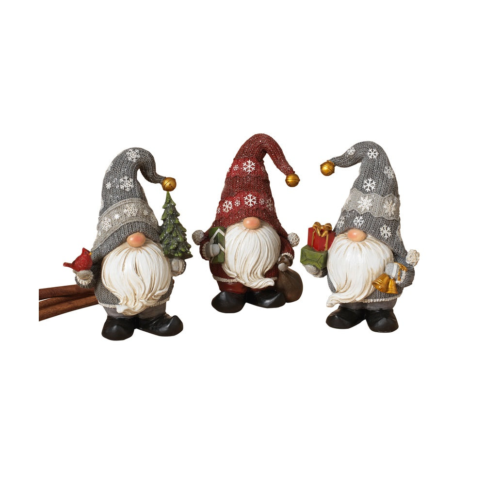 Gerson 2595390 Holiday Gnome Christmas Decor, Assorted Colors