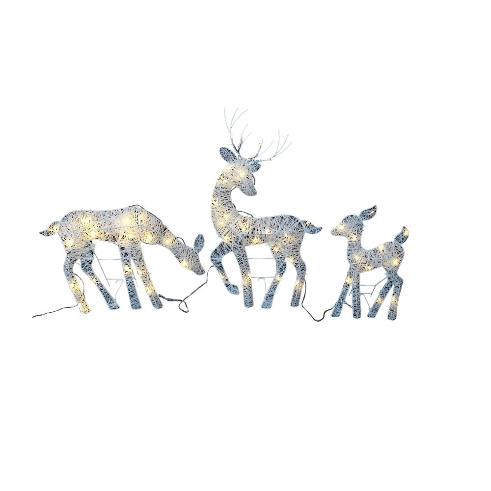 Hometown Holidays 56701 Pre-Lit 2D Christmas Deer Family, White