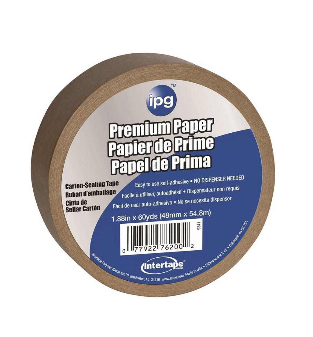 Intertape 9341 Premium Paper Carton Sealing Tape, 2" x 60 Yds