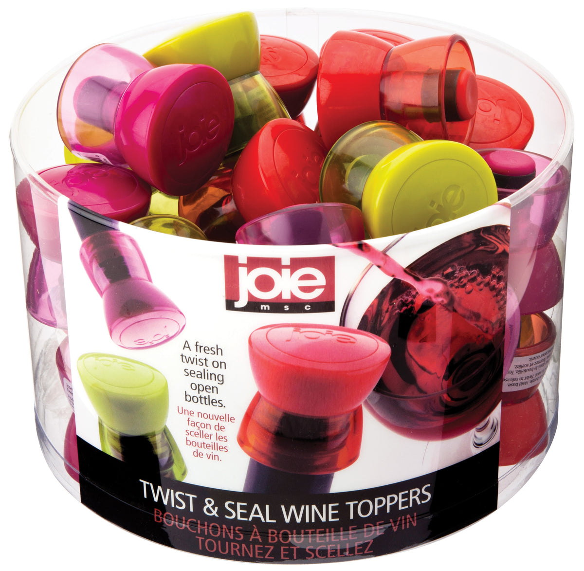 Joie MSC 20309PRO Twist & Seal Wine Topper, Assorted Colors