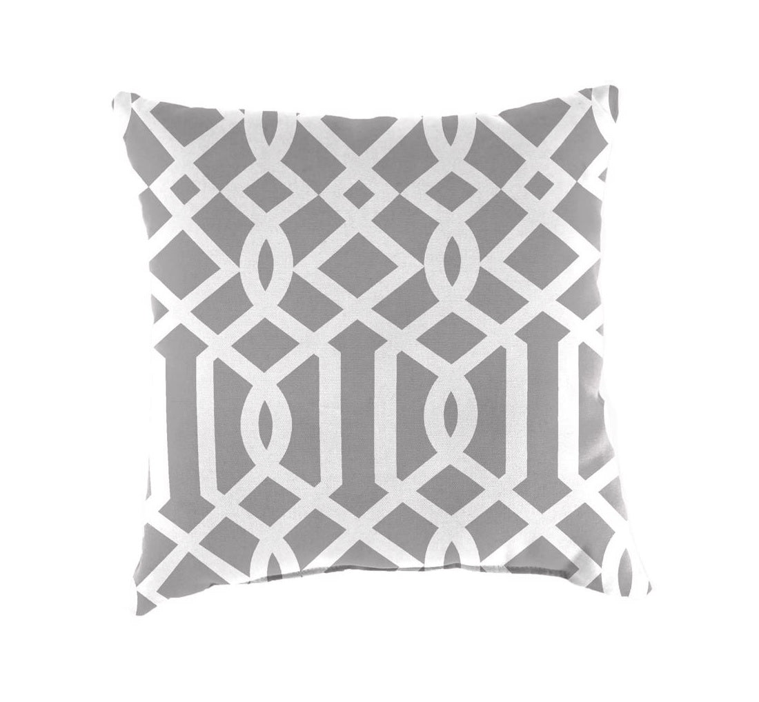 Jordan Manufacturing 9950-5852A Geometric Throw Pillow, Polyester, Gray