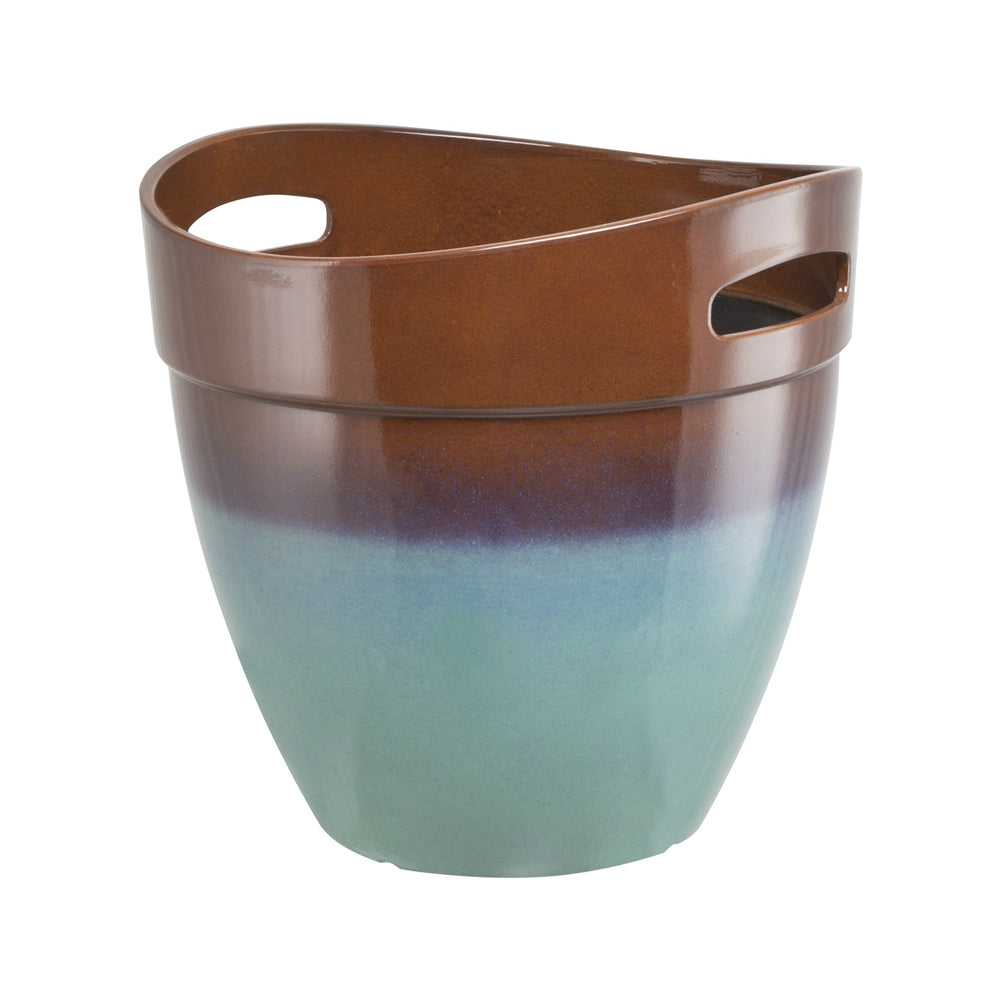Landscapers Select PT-S040 Resin Planter with Handle Teal, 15"