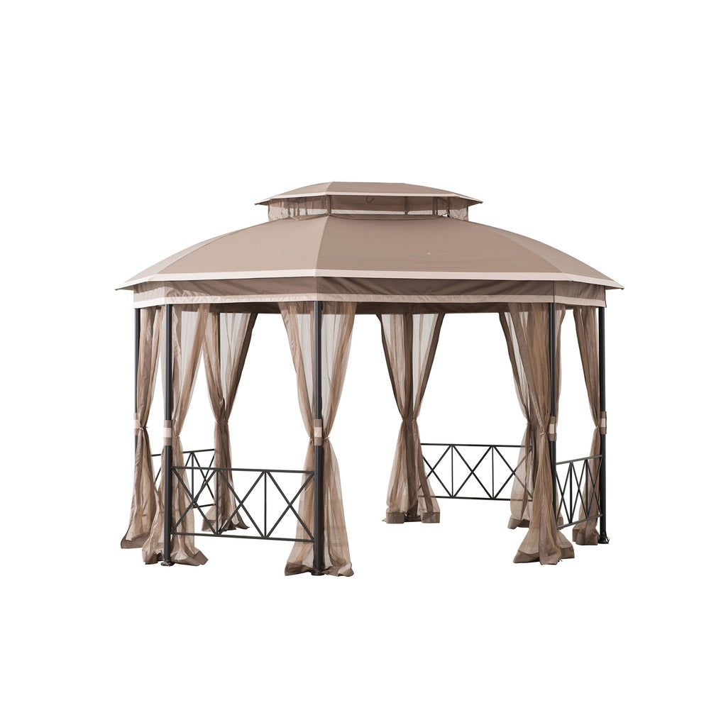 Living Accents A101007502 Octagon with Netting Gazebo, 10 ft x 10 ft x 12 ft