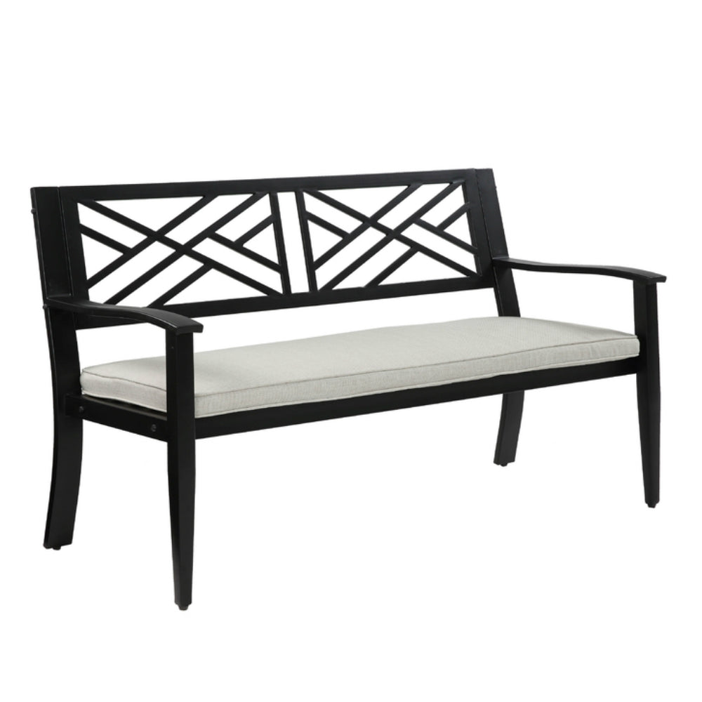 Living Accents KMS620D Cushion Park Bench, Steel, 35.43 in. H x 51.97 in. L x 24.41 in. D