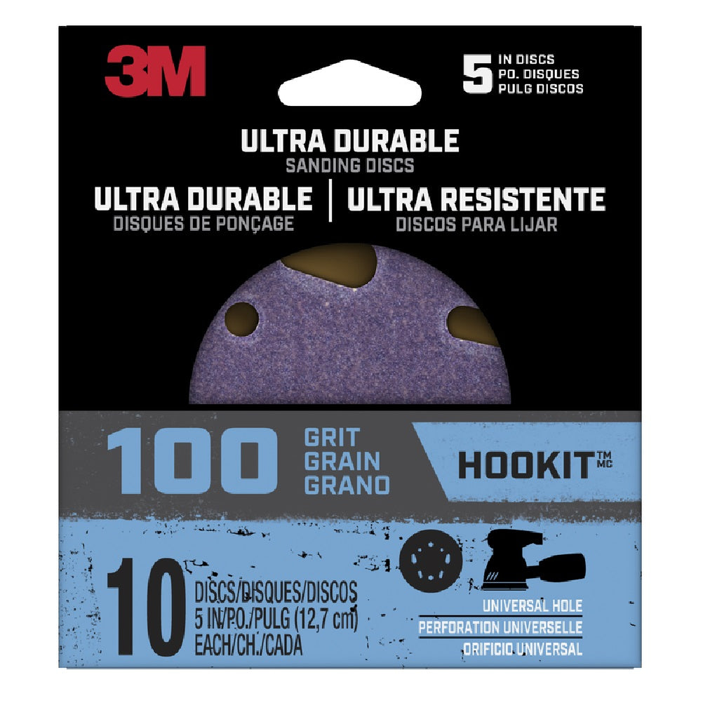 3M DISC5IN10PK100 Hookit Ultra Durable Sanding Disc, Ceramic, 5 In