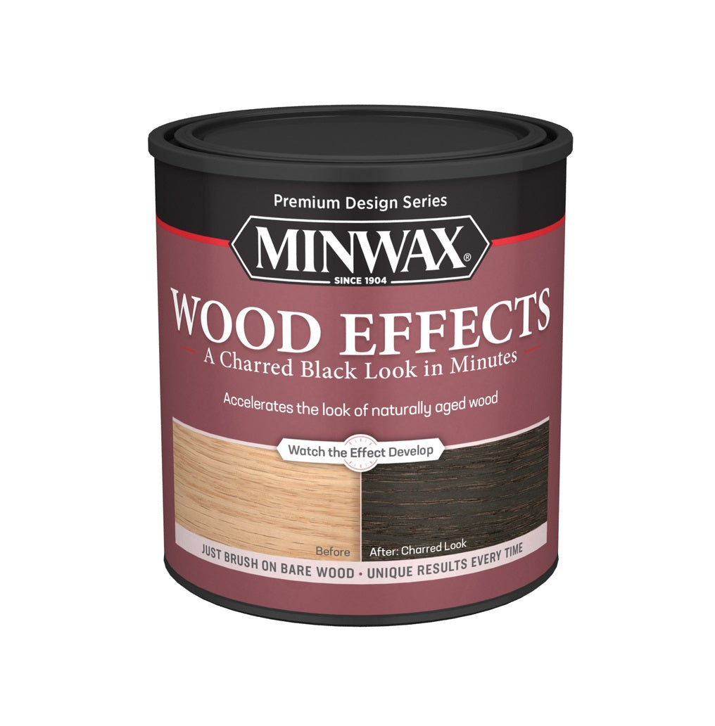 Minwax 404140000 Design Series Weathered Wood Accelerator, Charred Black, 1 Quart