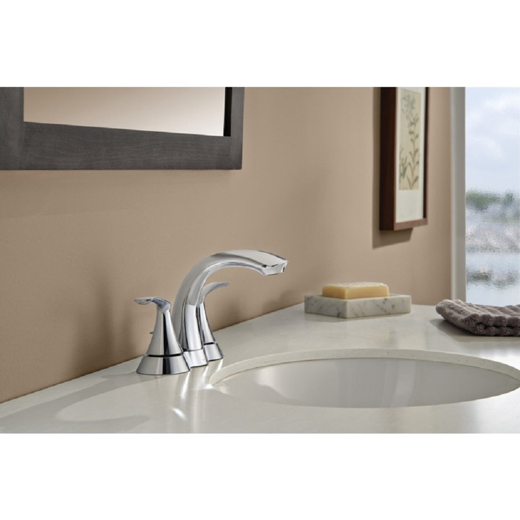 Moen WS84550 Two Handle Lavatory Faucet, Chrome