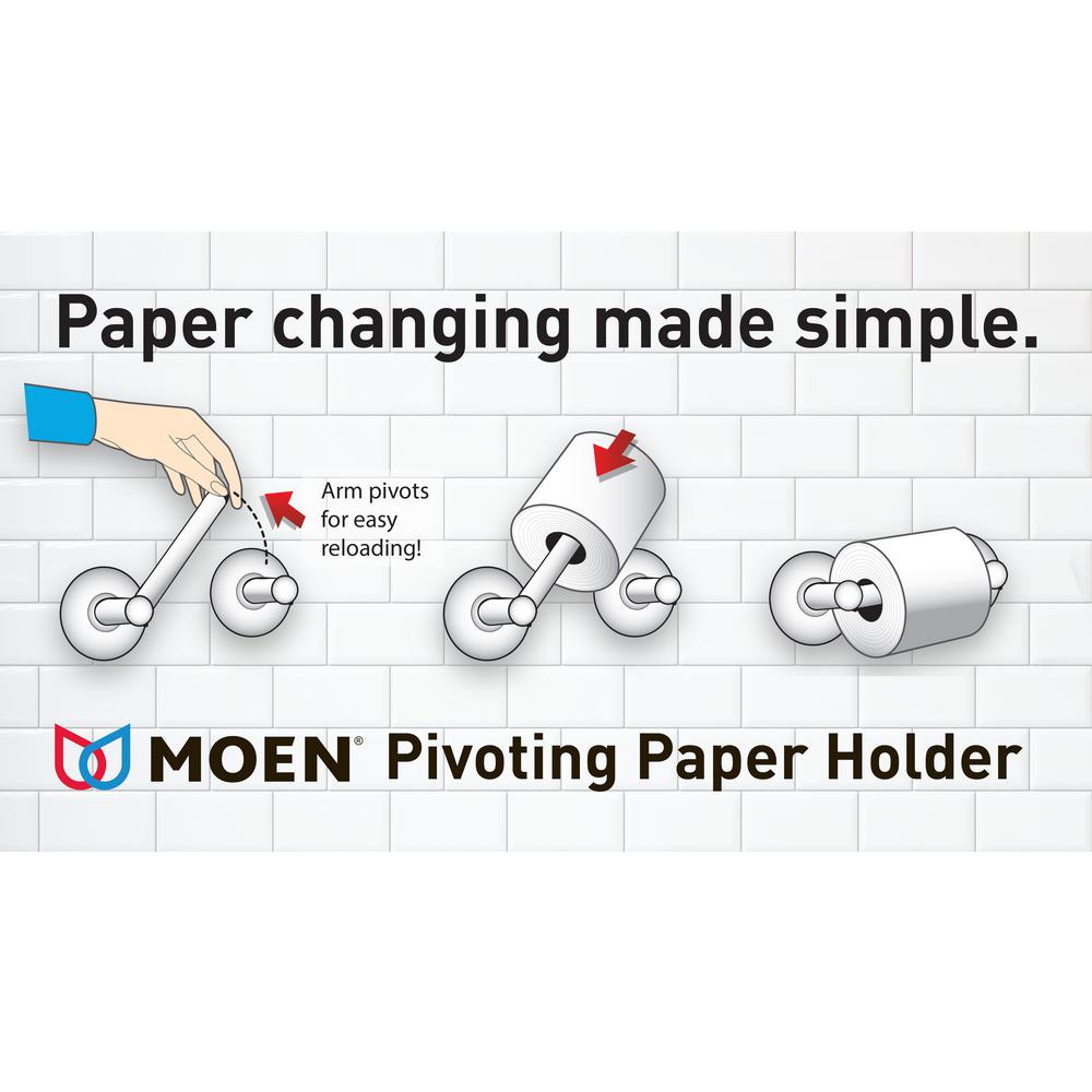 Moen YB5808BN Icon Pivoting Toilet Paper Holder, Brushed Nickel
