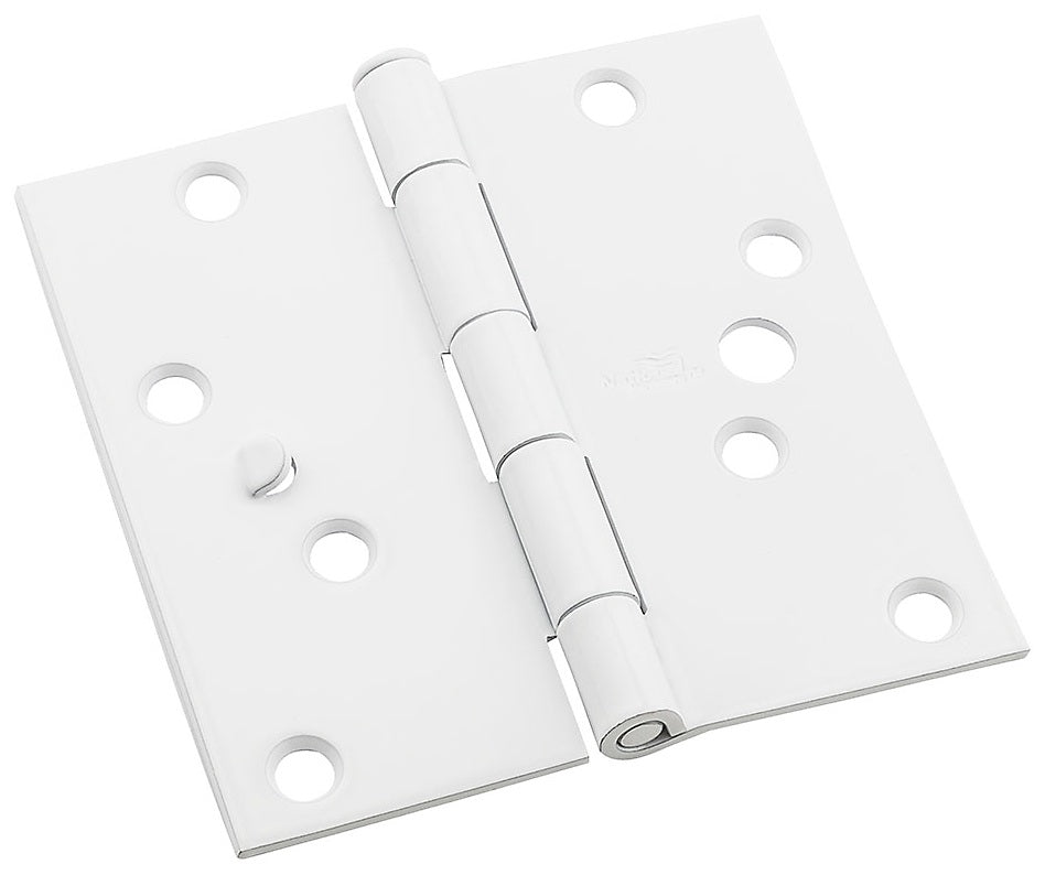 National Hardware N830-405 V512 Door Hinge, Steel, White, 4"