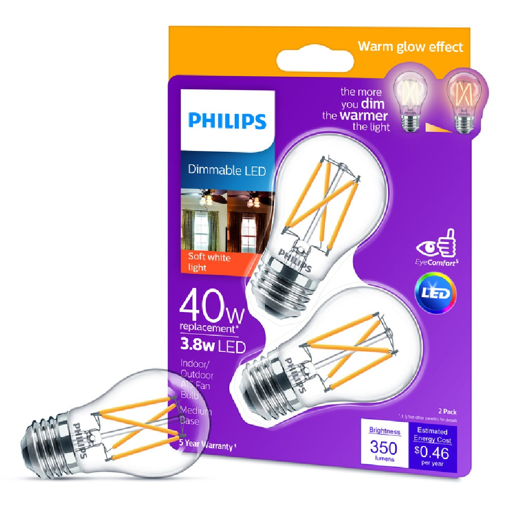 Philips 548981 A15 E26 LED Bulb, Clear, Soft White