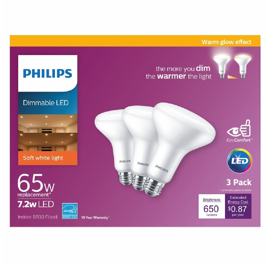 Philips 532093 BR30 E26 LED Floodlight Bulb, Frosted, 7.2 Watts