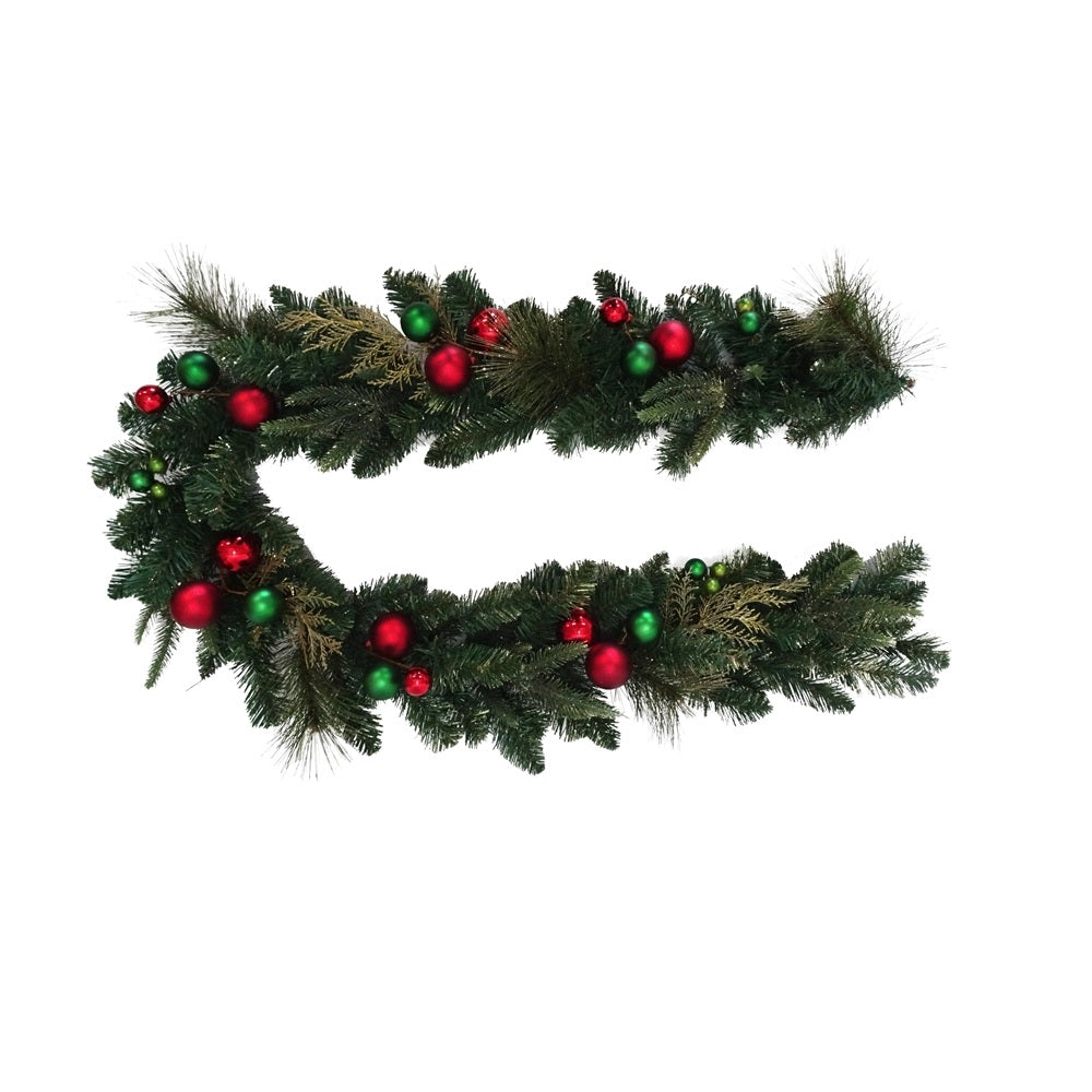 Santas Forest 38409 Christmas Decorated Wreath, Red/Green, Red/Green