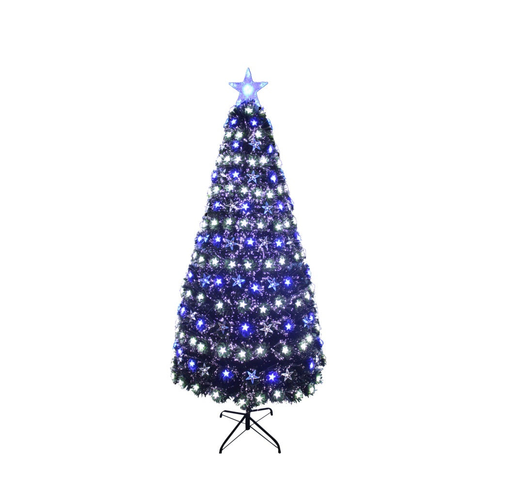 Santas Forest 54540 Fiber Optic Christmas Tree, Blue/White, 4 Ft