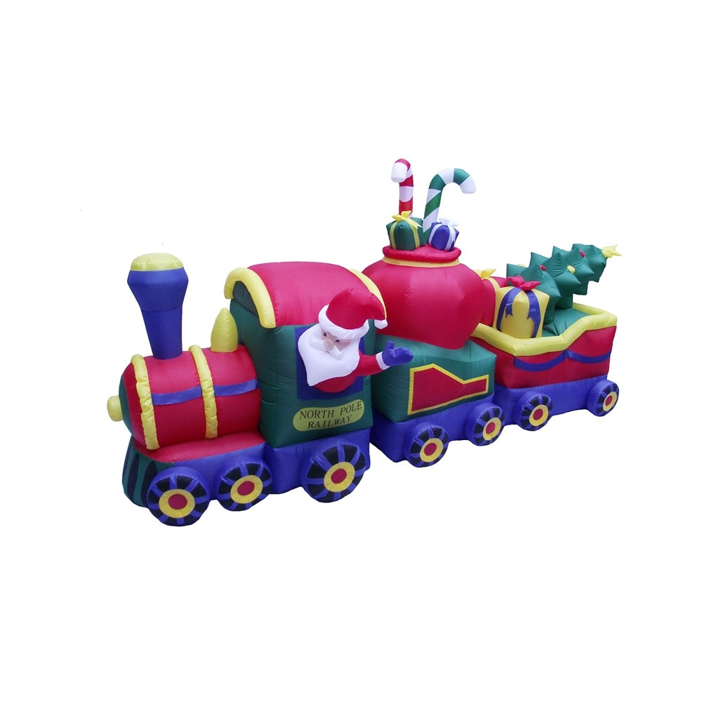 Santas Forest 90359 Inflatable Christmas Train, 12' H