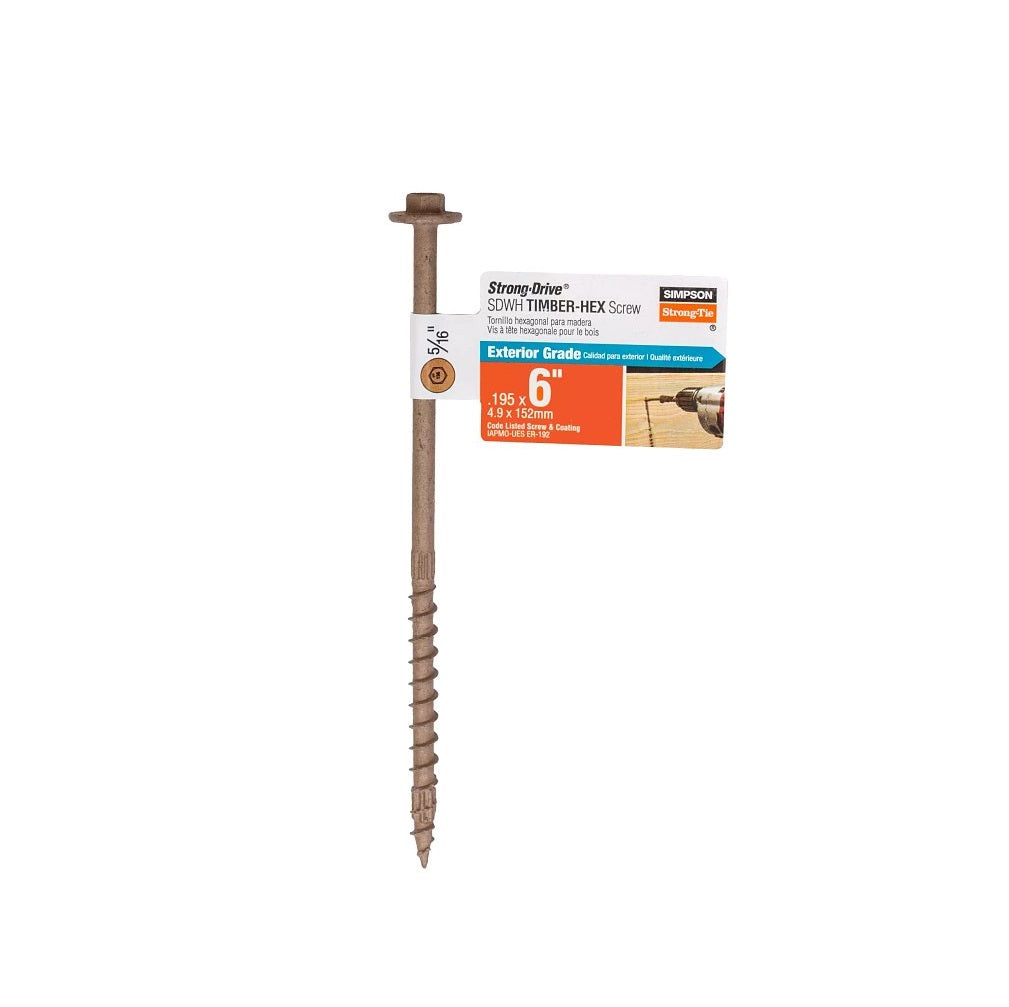 Simpson Strong-Tie SDWH SDWH19600DB-RP1 Timber Screw, 6 Inch
