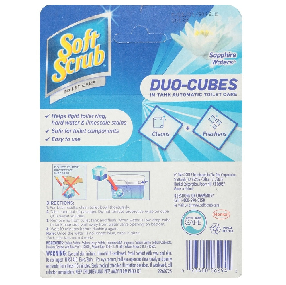 Soft Scrub 65325 Duo-Cubes In-Tank Toilet Cleaner Tablet, 7.04 Oz