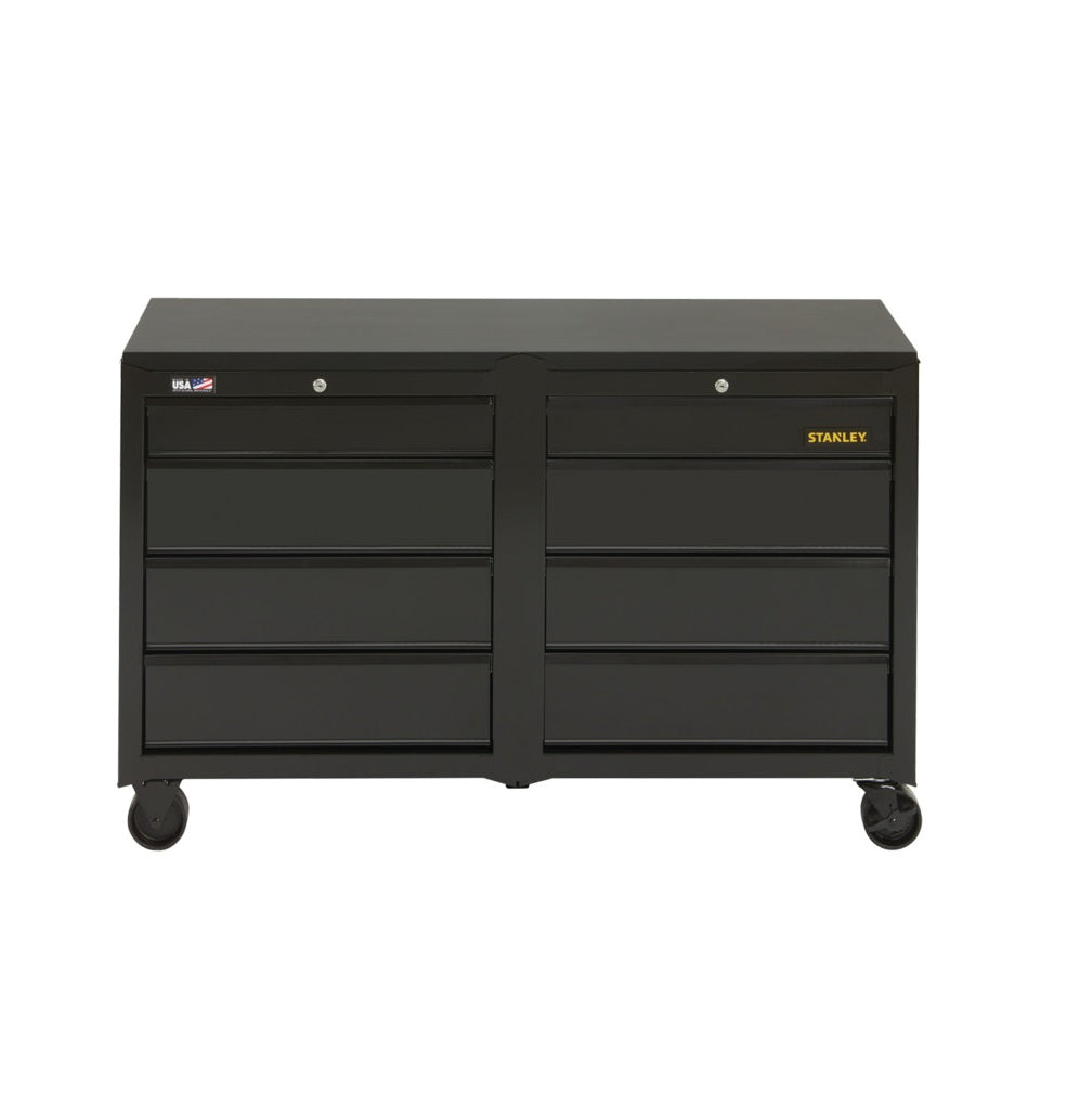 Stanley STST25381BK 100 series 8-drawer mobile workbench, Black, 50 Lb