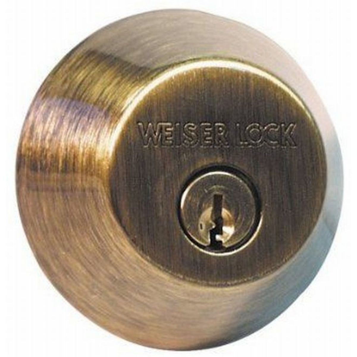 Weiser Lock GD94715 Single Cylinder Deadbolt, Antique Brass