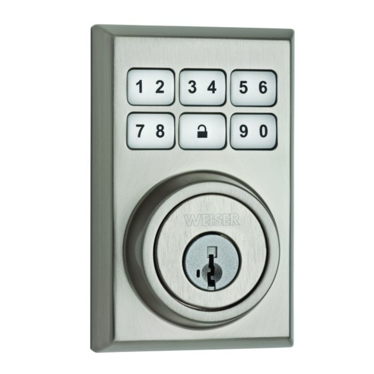 Weiser Lock GED1490CNTMS15S Smartcode Electronic Deadbolt With Smart Key, Satin Nickel