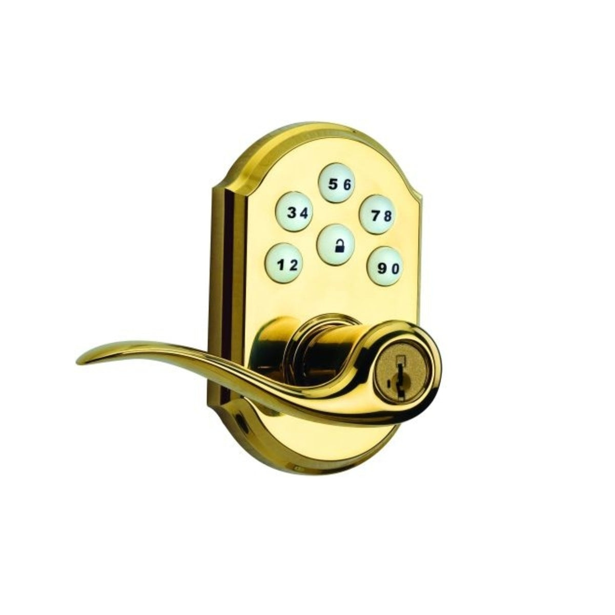 Weiser Lock GED1450TC3BRS Smartcode Electronic Deadbolt With Smart Key, Lifetime Bright Brass