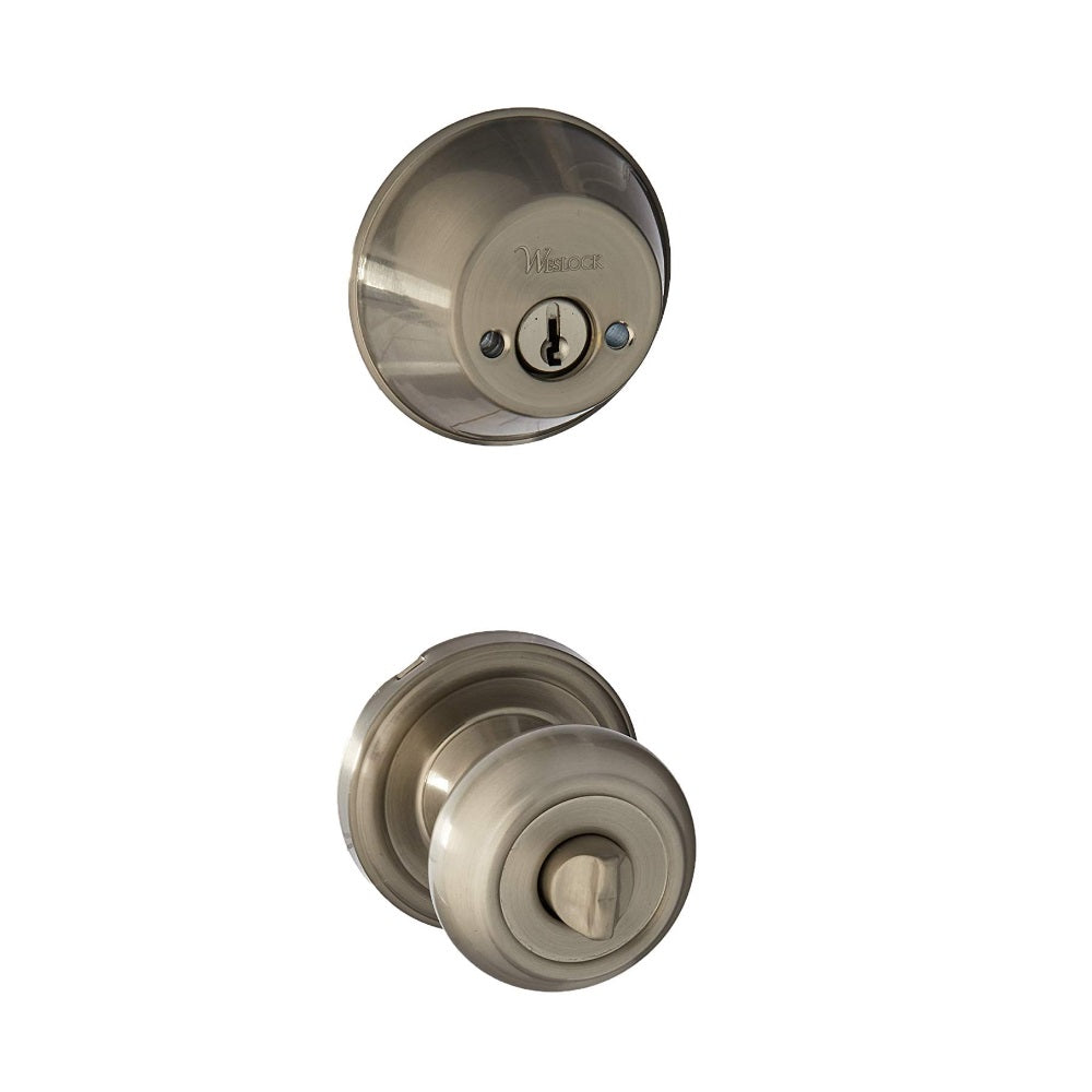 Weslock 01302--ZNSL2D Savannah Interior Double Cylinder Handleset, Satin Nickel